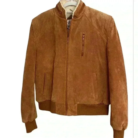 BERMAN’s LEATHER EXPERTS Leather Suede Bomber VINTAGE Jacket - RARE AMAZING - Picture 1 of 11